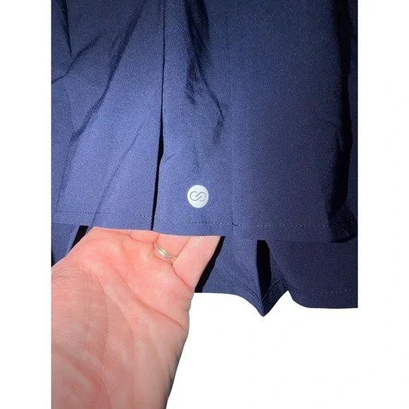 CALIA Tennis Skort High Rise 15in Navy Pleated Athletic Skirt Built-in Shorts - Picture 3 of 8